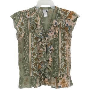 Modern Image ruffle front top size M